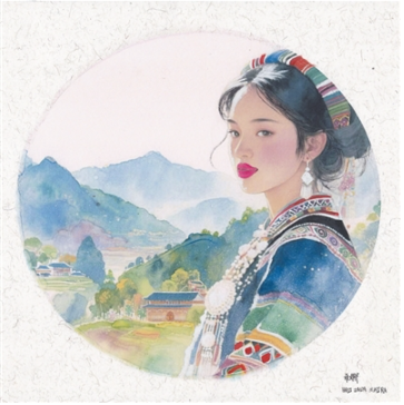 希娜创作的苗族女孩水彩.png